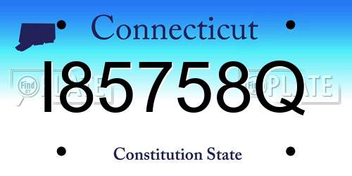 I85758Q Connecticut License Plate