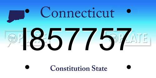 I857757 Connecticut License Plate