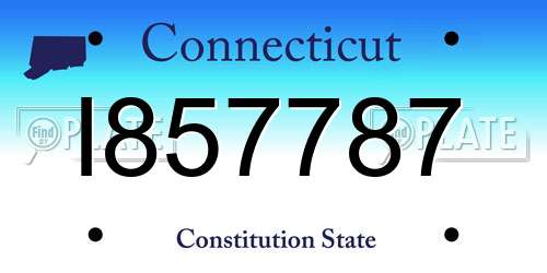 I857787 Connecticut License Plate