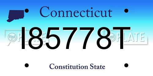 I85778T Connecticut License Plate