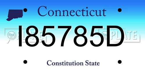 I85785D Connecticut License Plate