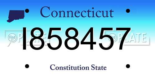 I858457 Connecticut License Plate