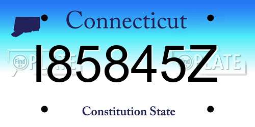 I85845Z Connecticut License Plate