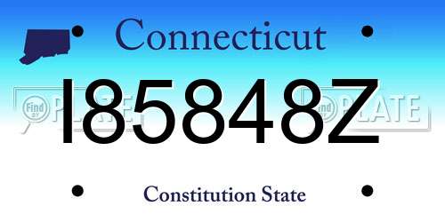 I85848Z Connecticut License Plate