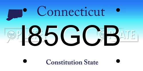 I85GCB Connecticut License Plate