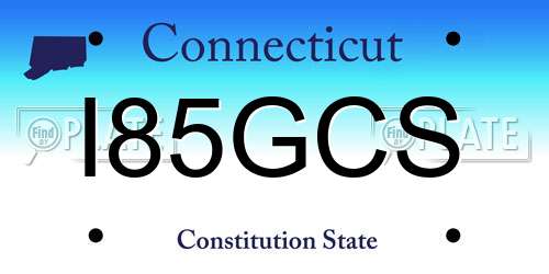 I85GCS Connecticut License Plate