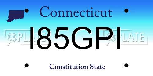 I85GPI Connecticut License Plate