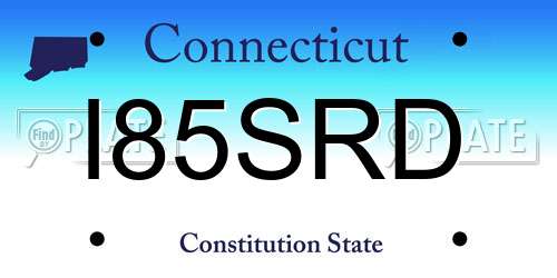 I85SRD Connecticut License Plate