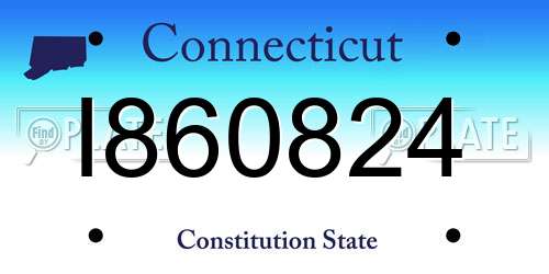 I860824 Connecticut License Plate