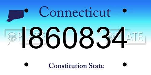 I860834 Connecticut License Plate