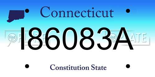 I86083A Connecticut License Plate