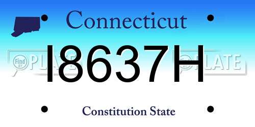 I8637H Connecticut License Plate