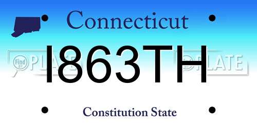I863TH Connecticut License Plate