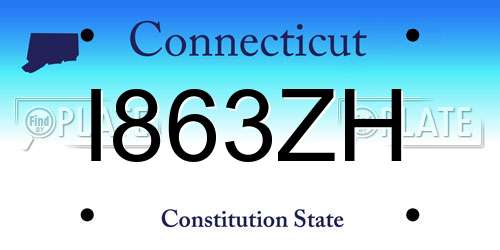 I863ZH Connecticut License Plate