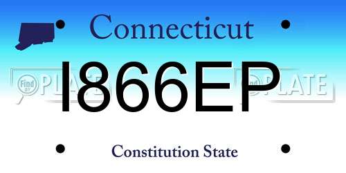 I866EP Connecticut License Plate