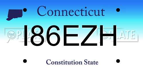 I86EZH Connecticut License Plate