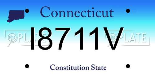 I8711V Connecticut License Plate