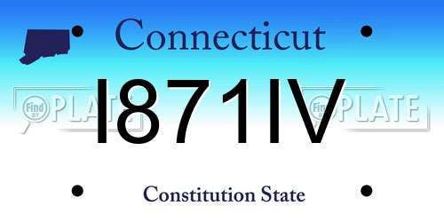I871IV Connecticut License Plate