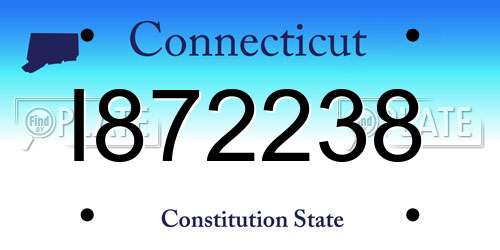 I872238 Connecticut License Plate