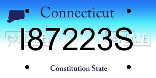 I87223S Connecticut License Plate