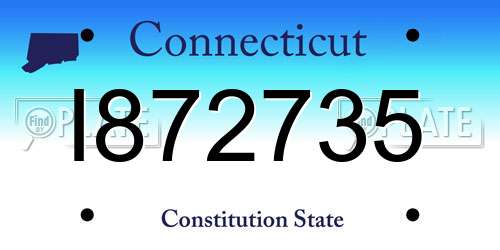 I872735 Connecticut License Plate