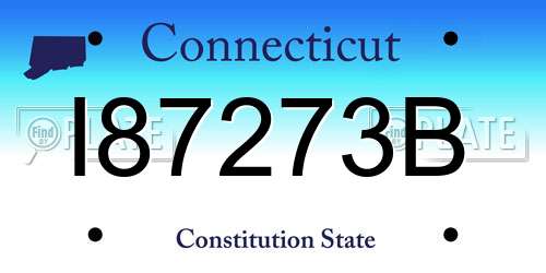 I87273B Connecticut License Plate