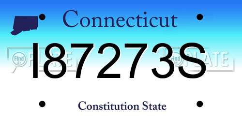 I87273S Connecticut License Plate