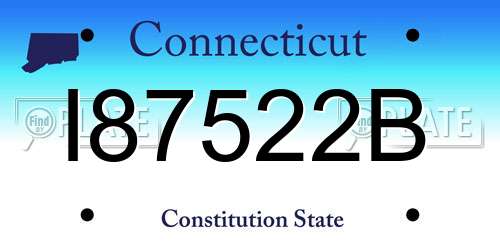 I87522B Connecticut License Plate