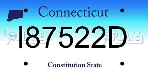 I87522D Connecticut License Plate