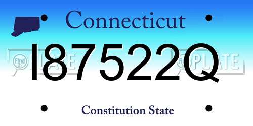 I87522Q Connecticut License Plate