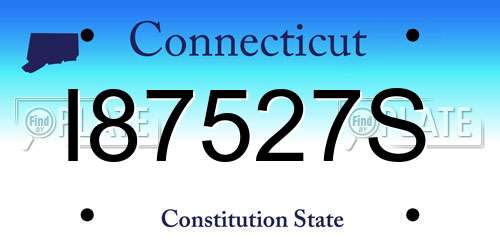 I87527S Connecticut License Plate