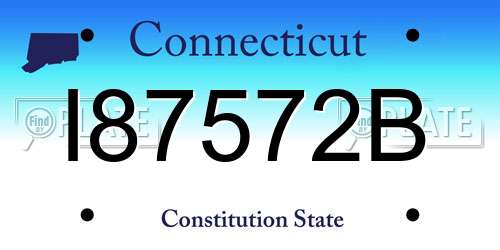 I87572B Connecticut License Plate
