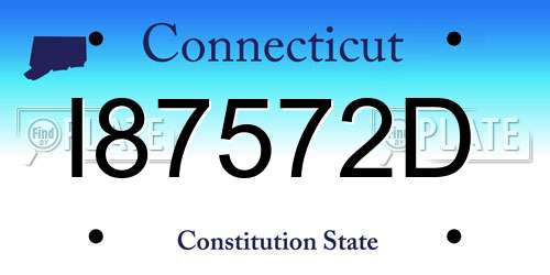 I87572D Connecticut License Plate