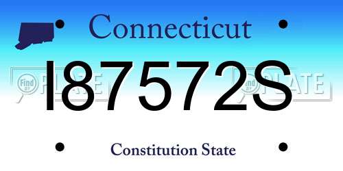 I87572S Connecticut License Plate