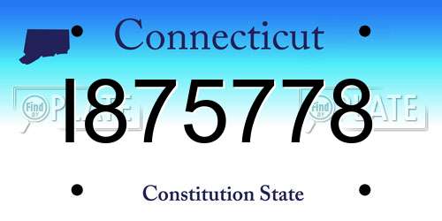I875778 Connecticut License Plate