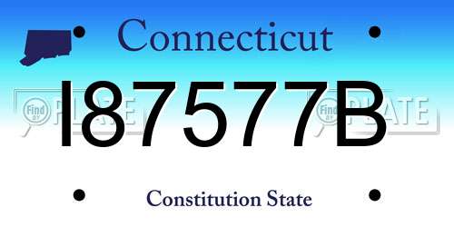 I87577B Connecticut License Plate