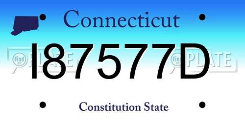 I87577D Connecticut License Plate