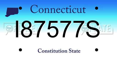 I87577S Connecticut License Plate