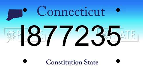 I877235 Connecticut License Plate