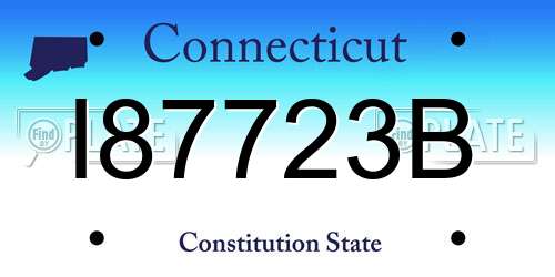 I87723B Connecticut License Plate