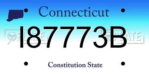 I87773B Connecticut License Plate
