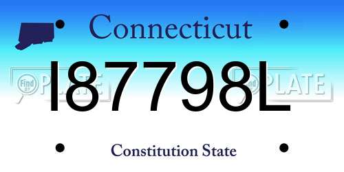 I87798L Connecticut License Plate