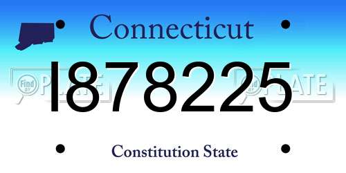 I878225 Connecticut License Plate