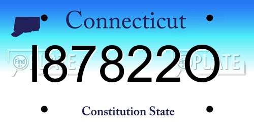 I87822O Connecticut License Plate
