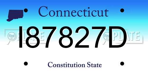 I87827D Connecticut License Plate