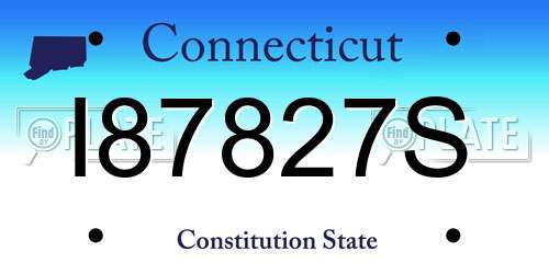 I87827S Connecticut License Plate