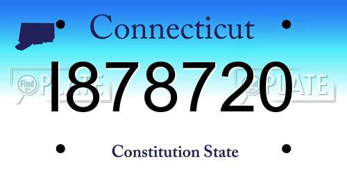 I878720 Connecticut License Plate