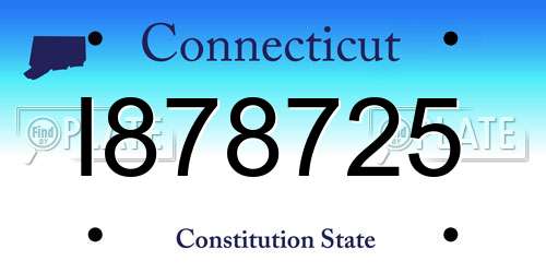 I878725 Connecticut License Plate