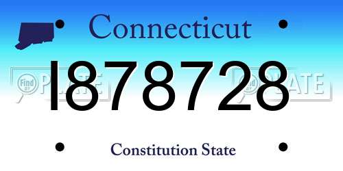 I878728 Connecticut License Plate