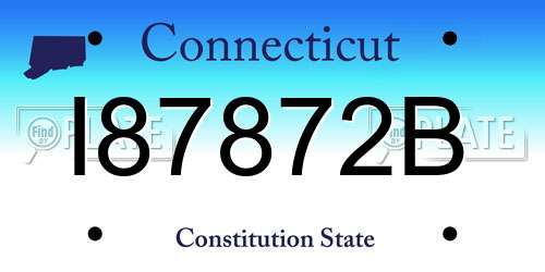 I87872B Connecticut License Plate
